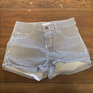 striped high waisted shorts
